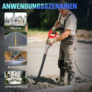 Betonvibrator 2100W med 38 mm vibrationshoved – til fundamenter, byggearbejde og gulvplader