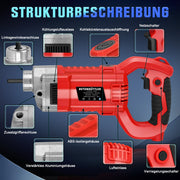 Betonvibrator 2100W med 38 mm vibrationshoved – til fundamenter, byggearbejde og gulvplader