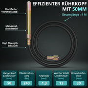 Betontriller 3200W – motor van puur koper, 50mm kop, 4m flexibele as, 30 min continu gebruik