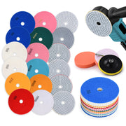14-piece diamond polishing disc set | 50-10000 grit | for stone & granite | with M14 and drill adapter
