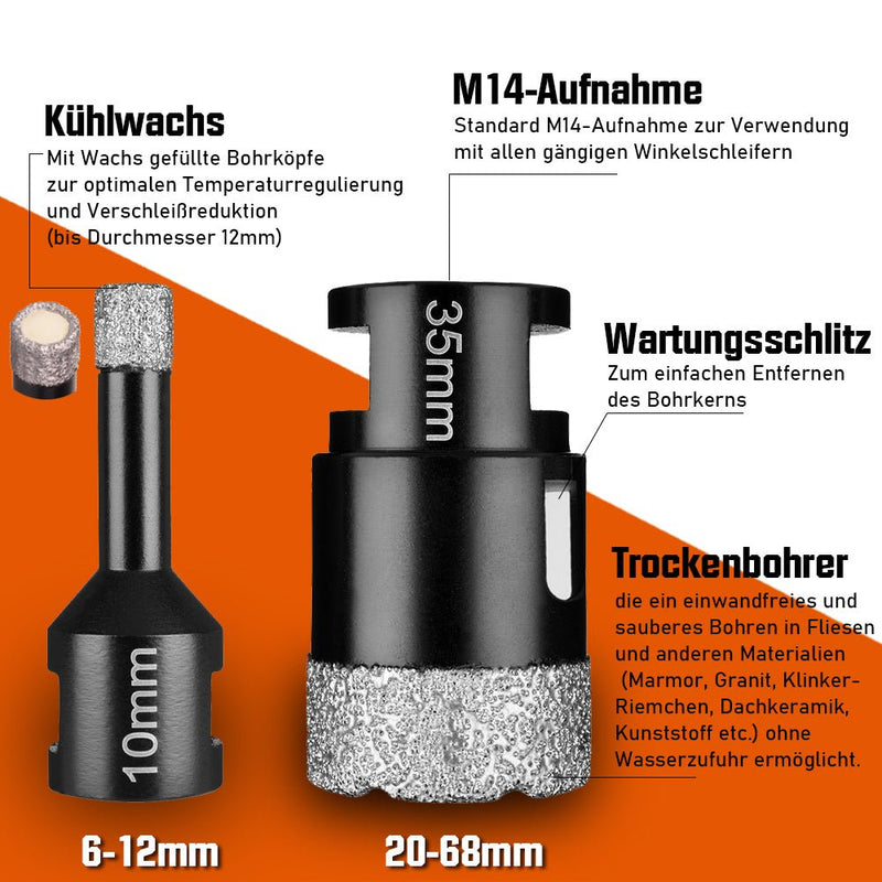 Diamond cut-off disc & core drill set – professional tiling tool 125mm