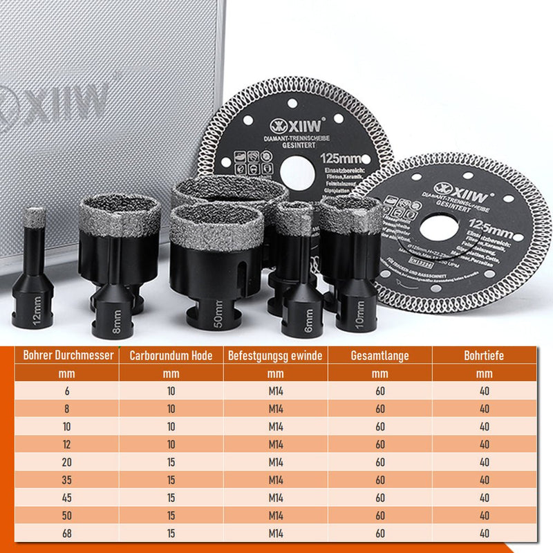 Diamond cutting disc & core drill set – professional tiler tool 125mm