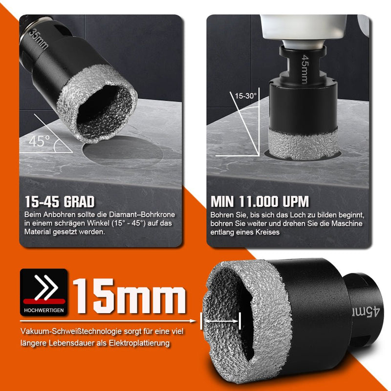 Diamond cutting disc & core drill set – professional tiler tool 125mm