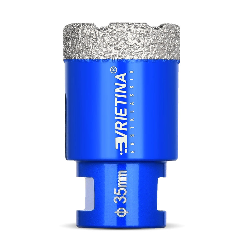 Corona diamantata a secco M14 – 16–150 mm per piastrelle, granito e gres porcellanato – 23 misure