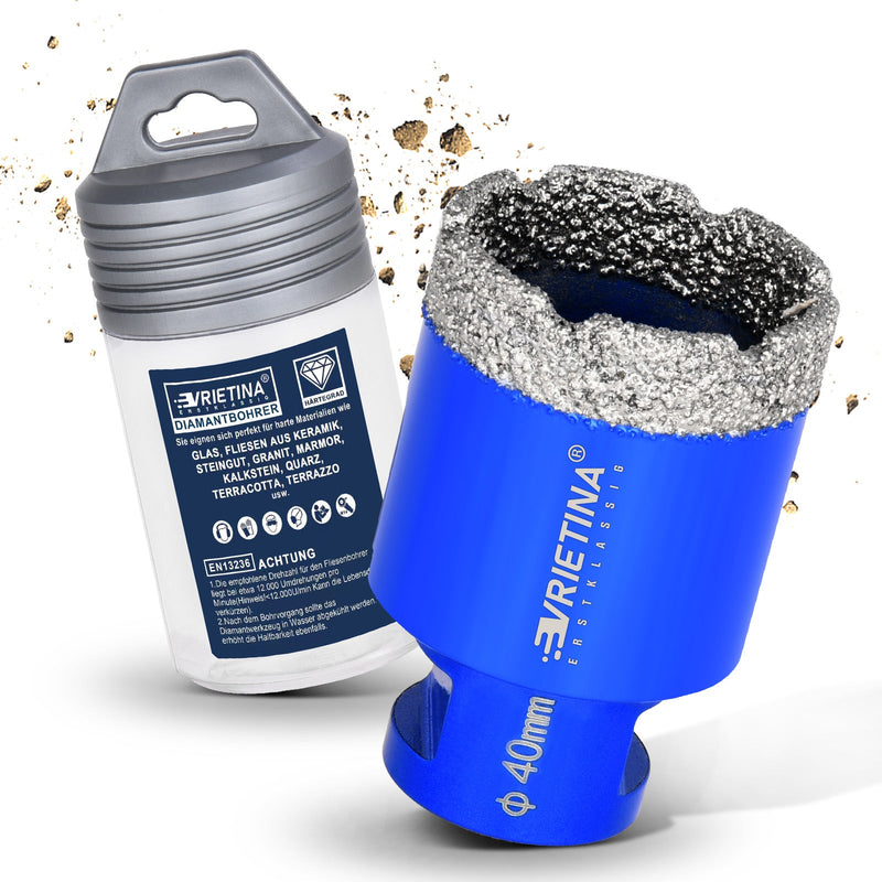 Punta diamantata a secco M14 – 16–150 mm per piastrelle, granito e gres porcellanato – 23 misure