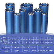 alt
Diamond core drill bit with 10 mm turbo segment | 1 ¼ UNC connection | usable length 415 mm | Ø 52 mm - Ø 200 mm |