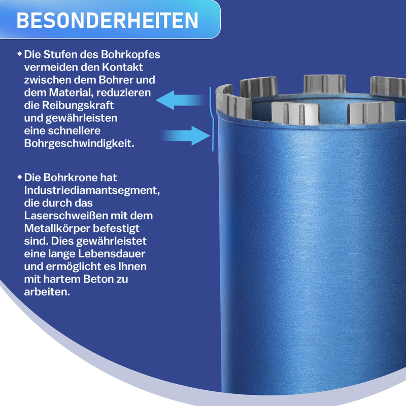 alt
Diamond core drill bit with 10 mm turbo segment | 1 ¼ UNC mount | Usable length 415 mm | Ø 52 mm - Ø 200 mm |