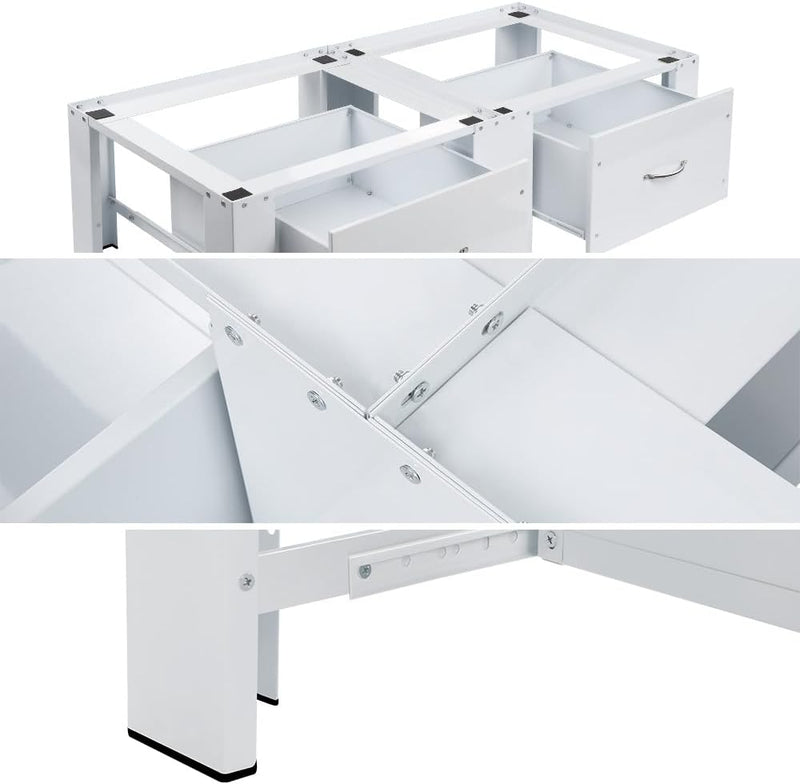 Double pedestal for washing machines and dryers with drawers, max. 300kg | 126x54cm