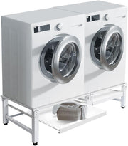 Double base frame incl. pull-out shelf for washing machines and dryers | 124x58.5cm | Max. 2x150kg