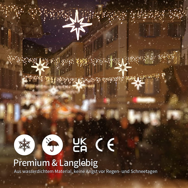 Icicle string lights – IP44 waterproof, 11 modes, dimmable, timer & memory function