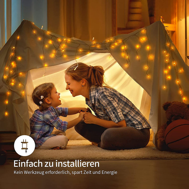 Icicle string lights – IP44 waterproof, 11 modes, dimmable, timer & memory function