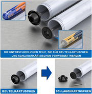 Elektrische kitspuit siliconenspuit met 2 accu's, 7840N kitpistool met LED
