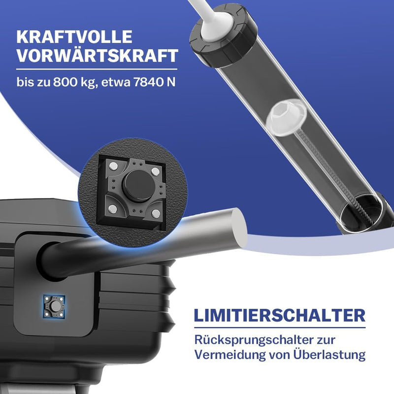 Elektrische kitspuit siliconenspuit met 2 accu's, 7840N kitpistool met led