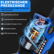 Elektrisk presstång, elektrohydraulisk med automatisk tryckavlastning & batteri – TH- & V-pressbackar för koppar-, rostfria- & kompositrör