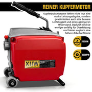 Elektrische Rohrreinigungsmaschine 1250W mit 14m Ø22mm Manganstahlfeder & Schneidköpfen Profi 20–200mm