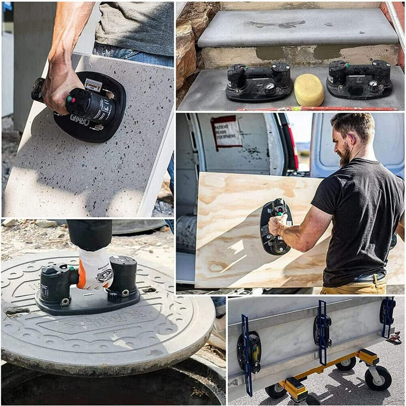Elektrisk batteridriven vakuumlyftare 240 kg | Automatisk tryckreglering – proffslyft för terrassplattor, betongplattor & glas