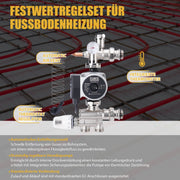 Constant-temperature underfloor heating set with mixing valve, circulation pump & thermostat