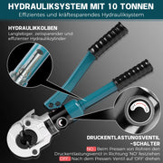 Hydraulisk pressback V-profilset 12–28 mm – proffspressning för koppar-, rostfria- och kompositrör