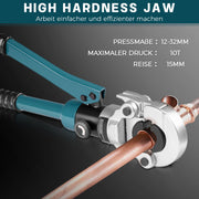 Hydraulisk presstång V-profilset 12–28 mm – professionell pressning för koppar-, rostfria stål- och kompositrör
