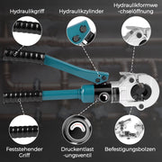 Hydraulische Rohrpresszange Set 12–32mm – Mit 9 Pressbacken für V - & TH - Kontur – Für Kupfer - , Edelstahl - & Verbundrohre