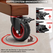 Industrie - Lot de roulettes 100 mm – caoutchouc plein, capacité de charge 600 kg, 2 avec frein, pivotantes à 360°