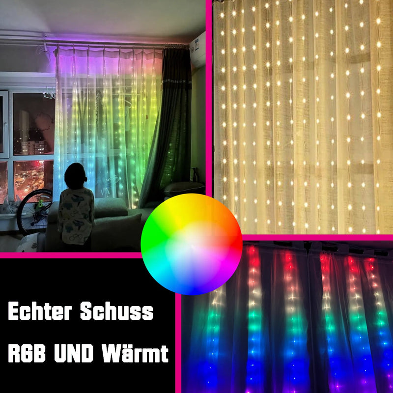 Slimme gordijnverlichting – 300 leds, 3×3 m, 16 miljoen kleuren, app & afstandsbediening