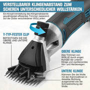 Draadloze schapenscheermachine voor dikke vacht – 500W, 2400 omw/min, met dubbele accu voor precieze vachtverzorging bij schapen en honden