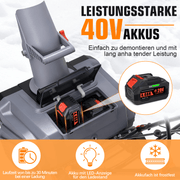 Sladdlös elektrisk snöslunga 1500W – 46 cm arbetsbredd, 40V batteri, lätt och kraftfull för gångvägar, uppfarter och trädgårdar