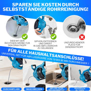 Kraftvoller 20V Akku Rohrreinigungsgerät - flexibel, mit stufenloser Drehzahlregelung