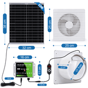 Leiser Solarventilator 200mm – Akku - betrieben, ideal für Hühnerstall, Gewächshaus & Schuppen
