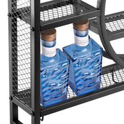 Luxury black metal wine rack| wall-mounted with glass holder – bar rack for kitchen & living room