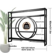 Luxury black metal wine rack | wall-mounted with glass holder – bar rack for kitchen & living room
