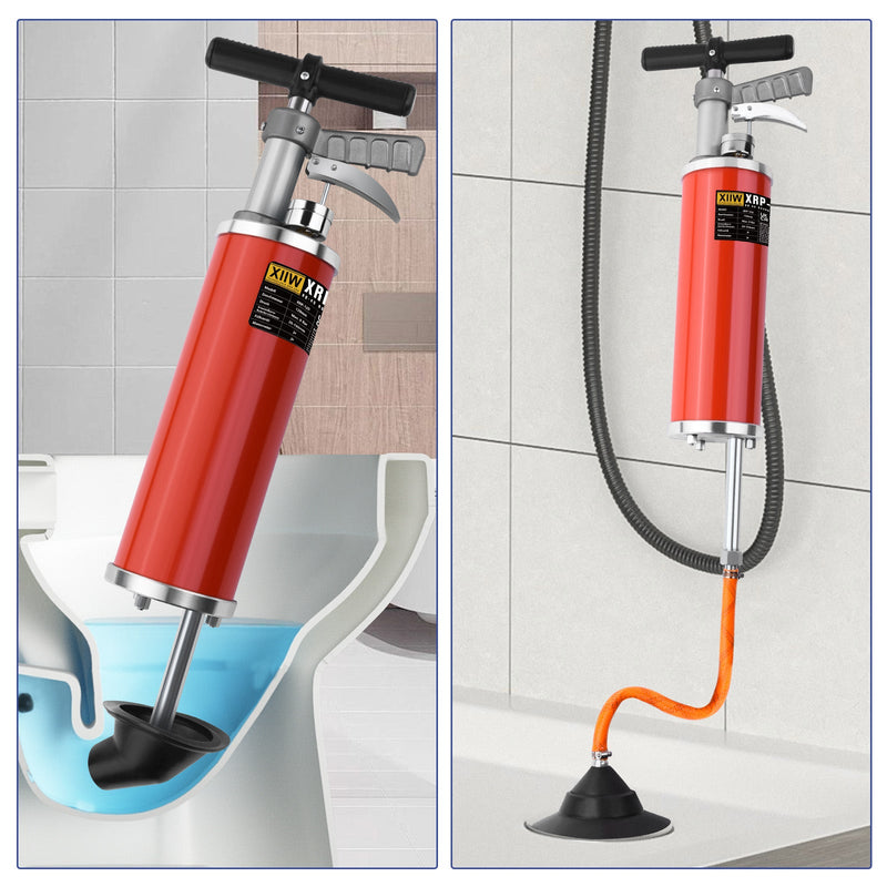 Max. 10 bar high-pressure pipe cleaning pump drain cleaner with 3 attachments