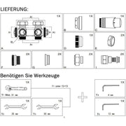 Hvidt ventilsæt til messingradiator med termostat – 1/2" og 3/4" tilslutninger