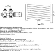 Messing radiatorventilsæt hvidt med termostat – 1/2" & 3/4" tilslutninger