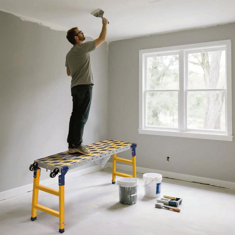 Multifunctional work platform with 500 kg load capacity – height-adjustable, mobile, and versatile