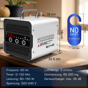 Ozongenerator 65.000 mg/h til bil, hotel og erhverv – til lugtfjernelse