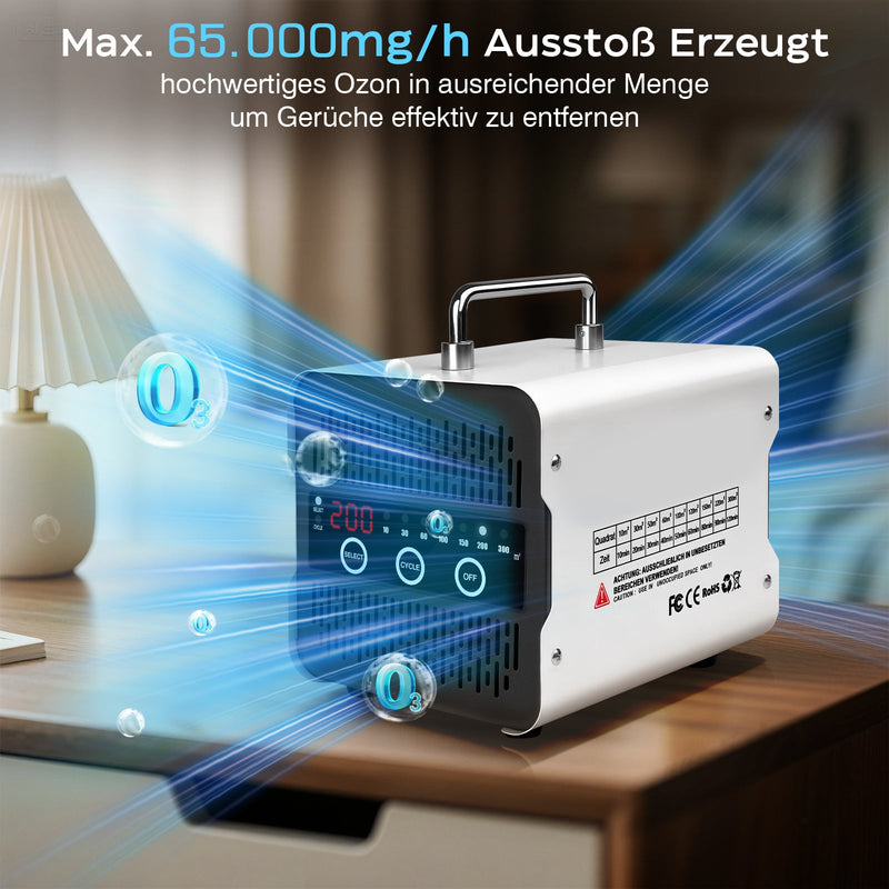 Ozongenerator 65.000 mg/h til bil, hotel og erhverv – til lugtfjernelse