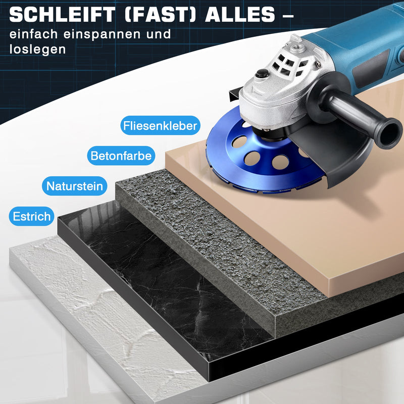 Premium Diamant - Turboschleifscheibe 100 mm mit 20 mm Bohrung für Winkelschleifer