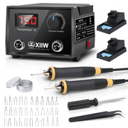 Professional pyrography machine with digital control, 33 pen tips, for wood, leather and craft projects – precision and versatility
