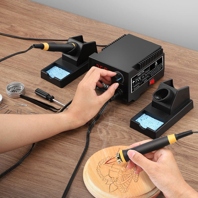 Professional pyrography machine with digital control, 33 pen tips, for wood, leather, and craft projects – precision and versatility