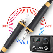 Professional pyrography machine with digital control, 33 pen tips, for wood, leather, and craft projects – precision and versatility