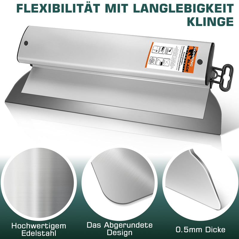 Professional surface filler system (21-piece) | 5 sizes, telescopic pole, 5 spare blades & case