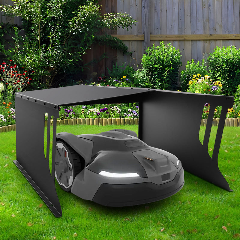Robust garage för robotgräsklippare i stål – väderbeständig, rostfri, UV-beständig, stötsäker, passar de flesta modeller