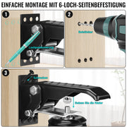 Lowerable heavy-duty casters for workbench – 250 kg load capacity, 75 mm, 360° swivel, pedal mechanism, non-slip foot pedals