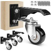 Heavy-duty retractable casters for workbench – 50 mm, adjustable, 150 kg load capacity