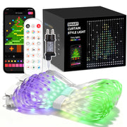 Smart light curtain LED string lights with app control, music mode & 400 LEDs – IP44 for indoor & outdoor use
