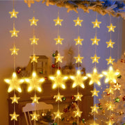 Star string lights 2 m, 144 LEDs, warm white, 8 modes, timer, IP44, for indoor & outdoor use