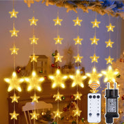 Star string lights, 2 m, 144 LEDs, warm white, 8 modes, timer, IP44, for indoor & outdoor use