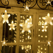 Star string lights 2 m, 144 LEDs, warm white, 8 modes, timer, IP44, for indoor & outdoor use